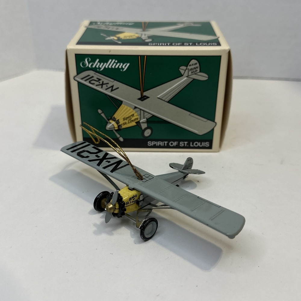 Schylling Spirit of St. Louis Miniature Tin Toy Christmas Ornament 1996 w/ Box